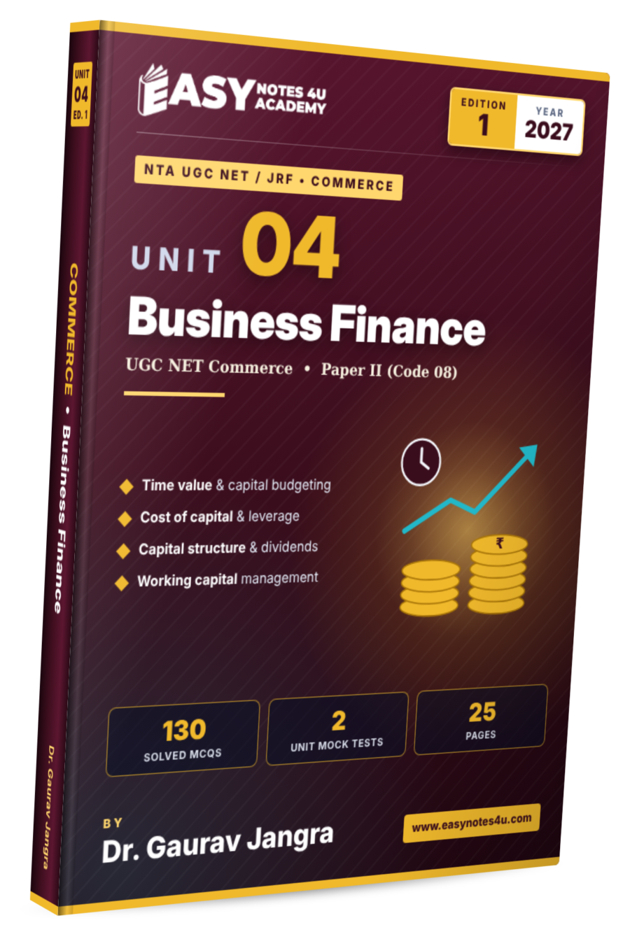 Unit-4: Business Finance eBook & PDF Notes eBook for UGC NET Commerce