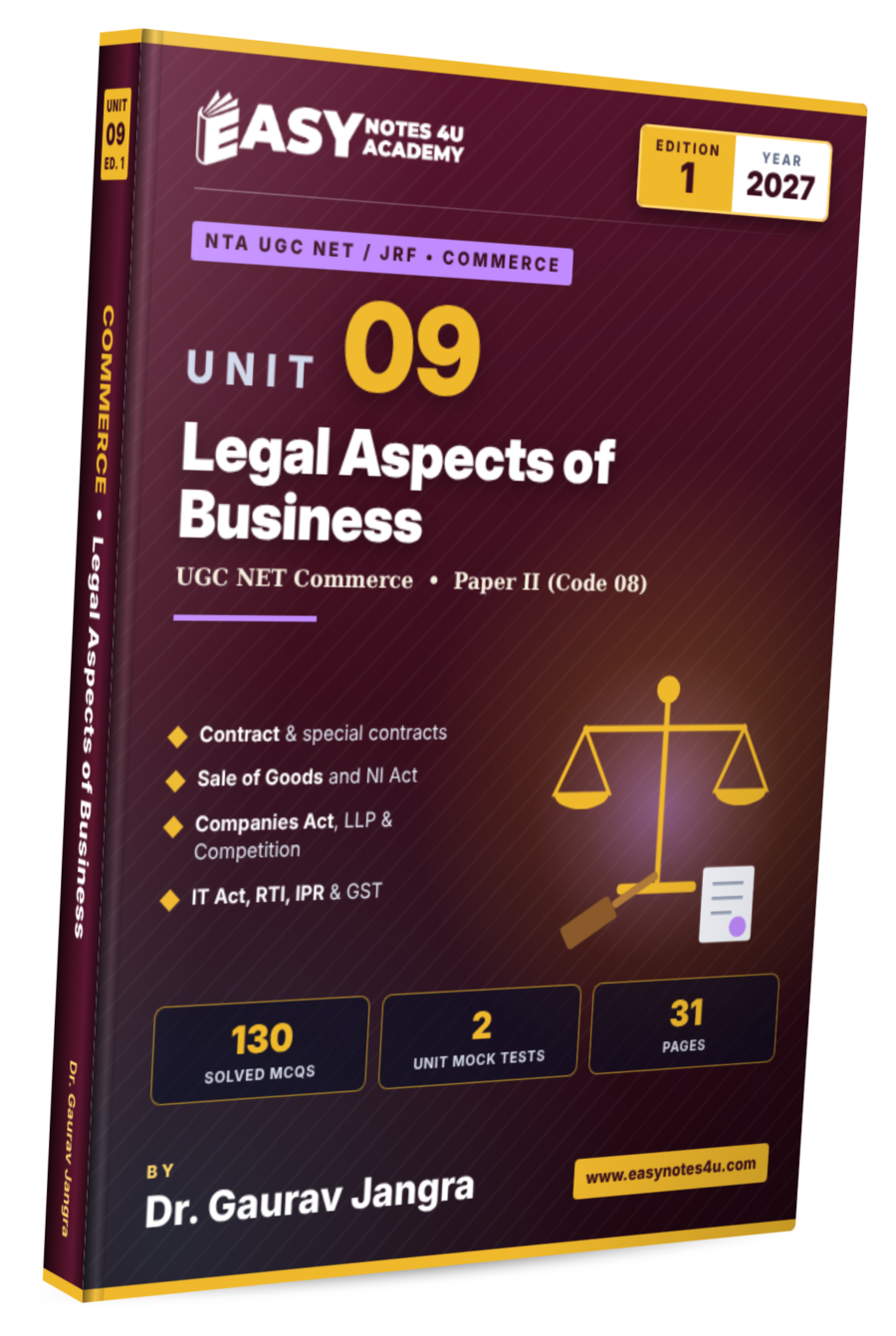 Unit-9: Legal Aspects of Business eBook & PDF Notes | UGC NET Commerce