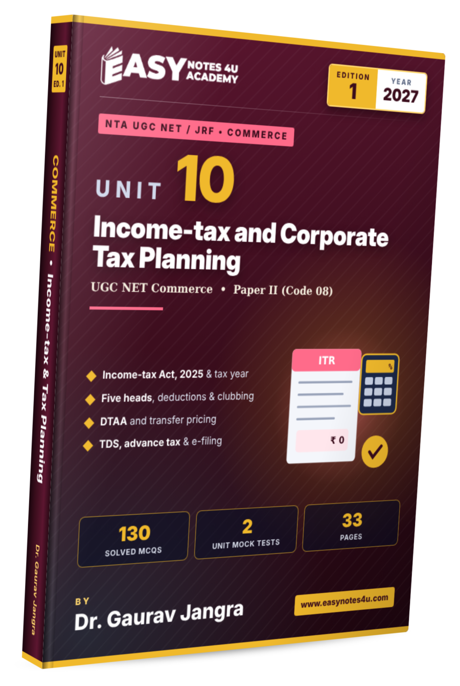Unit-10: Income Tax and Corporate Tax Planning eBook & PDF Notes | UGC NET Commerce
