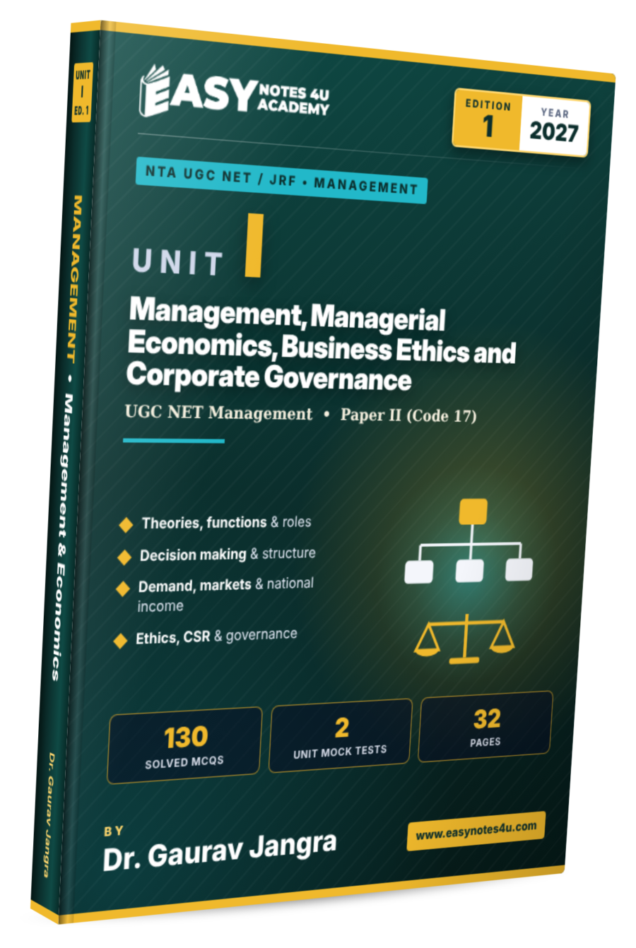 Unit-1: Management, Managerial Economics, Business Ethics and Corporate Governance (UGC NET Management)