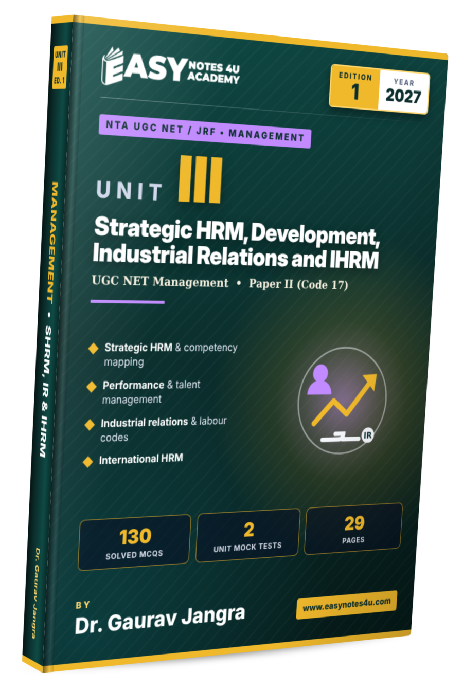 Unit-3: Strategic HRM, Development, Industrial Relations and IHRM eBook & PDF Notes - UGC NET Management