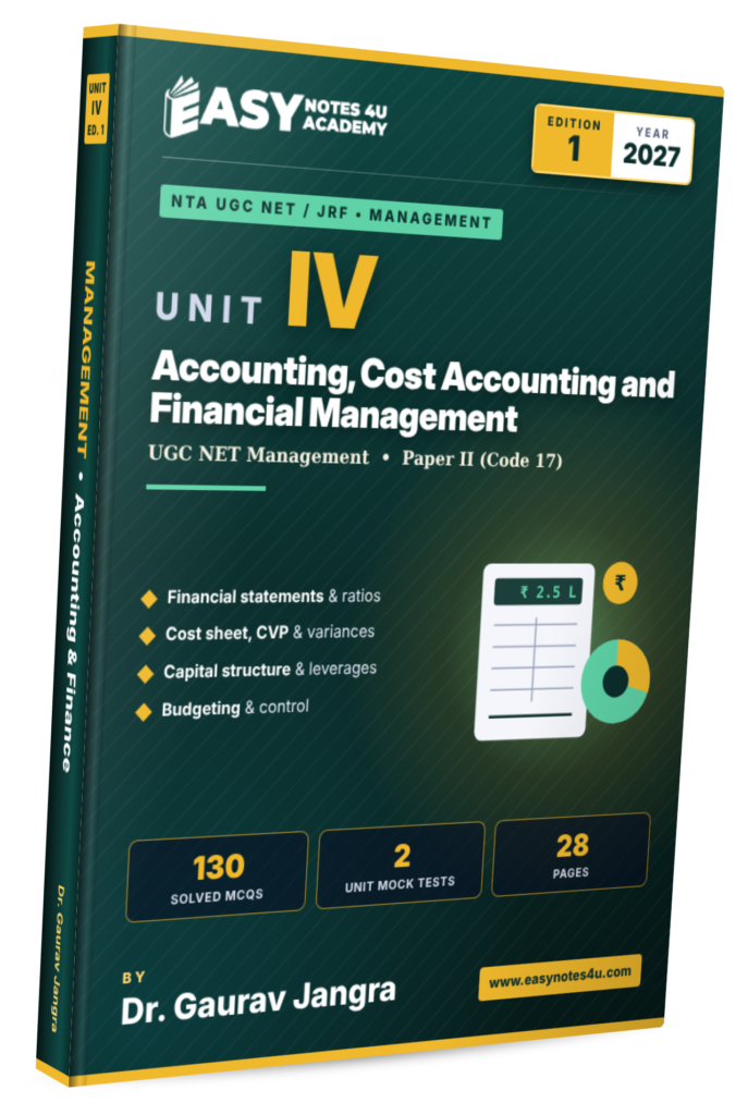 Unit-4: Accounting, Cost Accounting and Financial Management pdf notes and ebook - UGC NET Management
