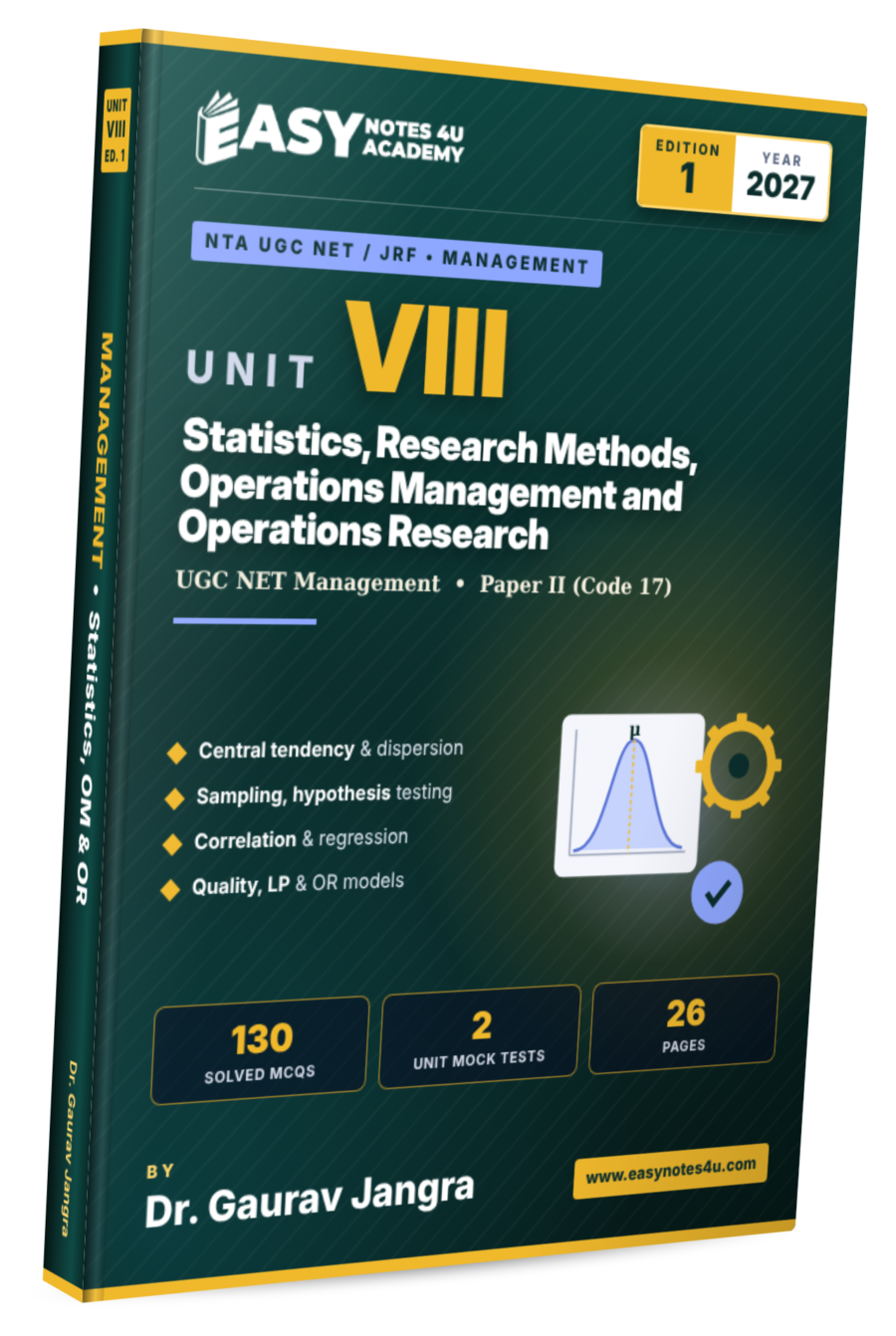 Unit-8: Business Statistics and Operations Research PDF Notes & eBook - UGC NET Management