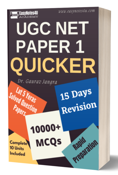 UGC NET Paper 1 Revision Notes (Quicker - Rapid Revision), MCQs and Previous Years Questions (PYQ)