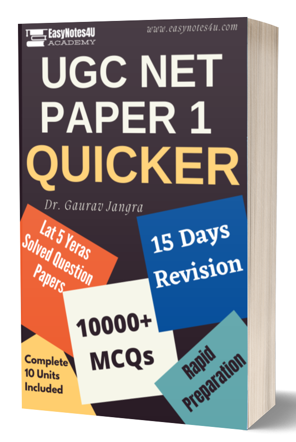 UGC NET Paper 1 Revision Notes (Quicker - Rapid Revision), MCQs and Previous Years Questions (PYQ)