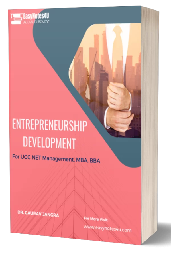 Entrepreneurship Development PDF Notes eBook - UGC NET Management, MBA, M.COM, BBA, B.COM