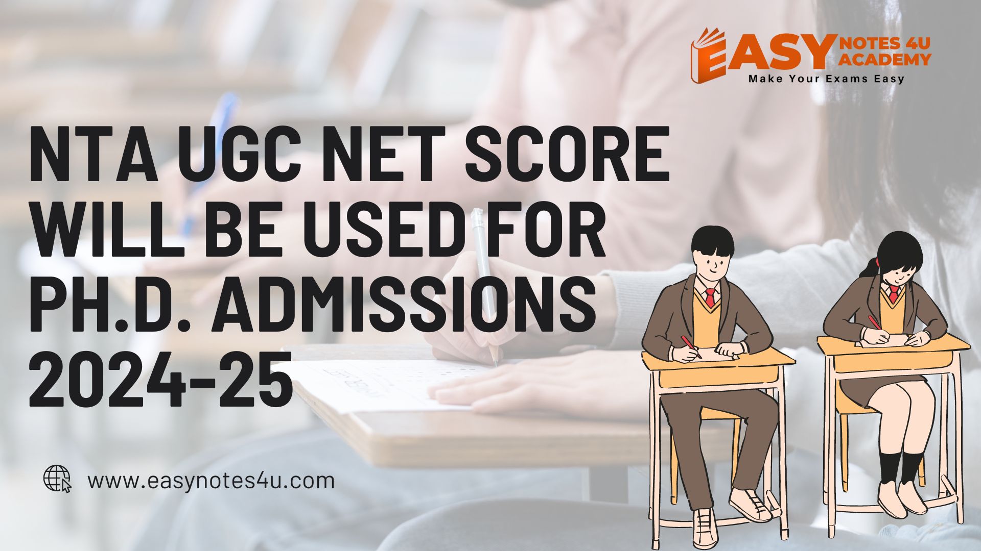 As per new notifications of UGC the admissions of PhD will be done based on NTA UGC NET score from academic year 2024-25. The purpose of this decision is to simplify the admission