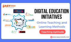 In this article we will explain about Digital Education Initiatives and Their Purposes Online Teaching and Learning Methods i.e. MOOCS, NDEAR, eVidya, DIKSHA, SWAYAM, SWAYAM PRABHA, ePathshala, National Digital Library, Shodhganga | Teaching Aptitude.