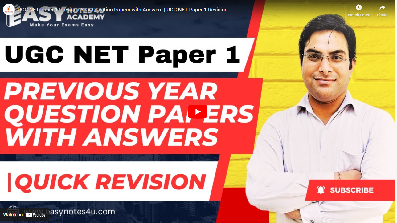 UGC NET Paper 1 Previous Year Question Papers (PYQ) with Answers | UGC NET Paper 1 Revision