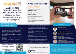 Call for Chapter for Scopus Indexed Book Titled "Augmented Reality and the Future of Retail - This upcoming book brings together innovative research, case studies, and strategic insights