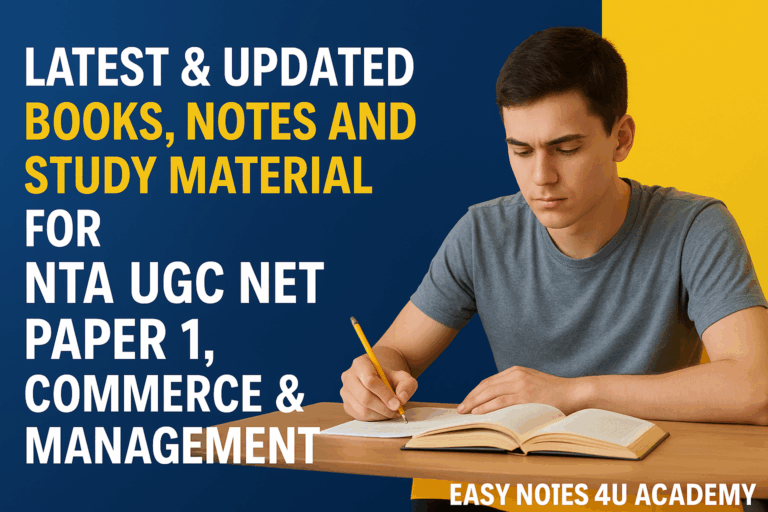 Get the latest and updated UGC NET Books, Notes & Study Material for NTA UGC NET Paper 1, Paper 2, Commerce & Management