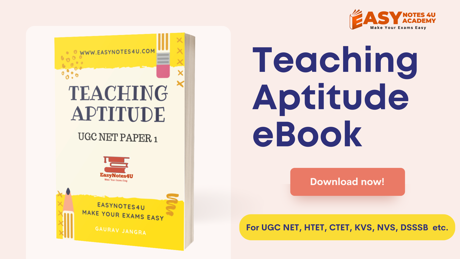 Preparing for competitive teaching exams like UGC NET, HTET, CTET, KVS, NVS etc. requires a strong Teaching Aptitude eBook PDF Notes