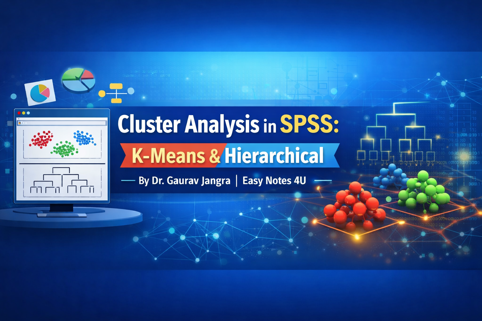 Clutser Analysis in SPSS - K-Means Clustering and Hierarchical Clustering BY Dr. Gaurav Jangra video tutorial from Easy Notes 4U Academy, how to run cluster